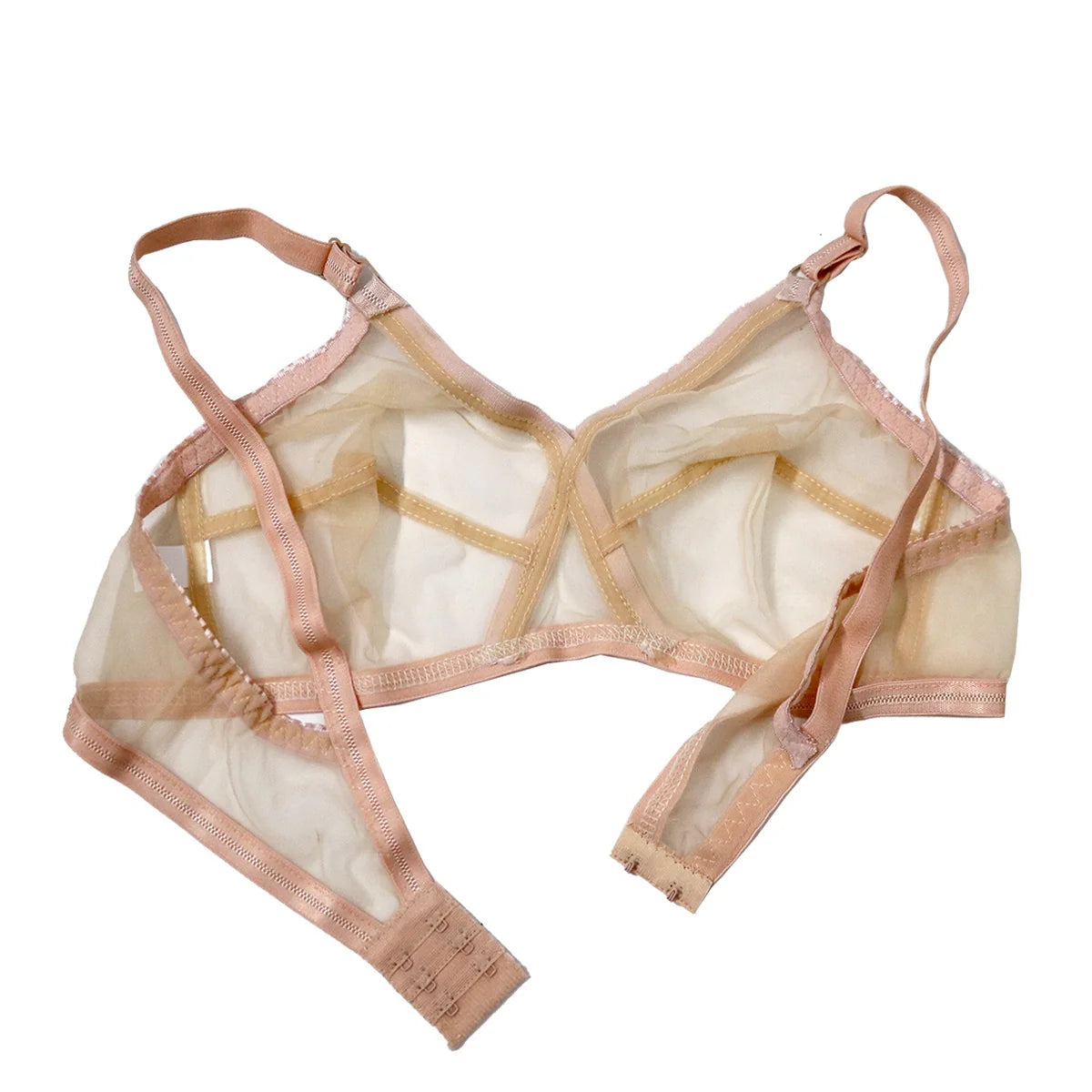 Truekind® Pack of 2 Non-Padded & Non-Wired Cotton Net Transparent Bra 🎁