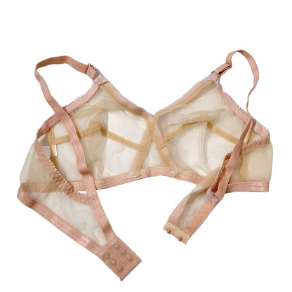 Truekind® Pack of 2 Non-Padded & Non-Wired Cotton Net Transparent Bra 🎁