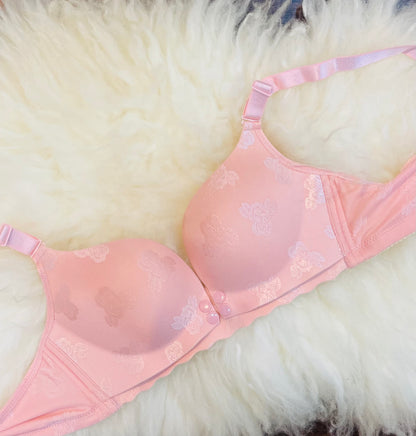 Truekind® Imported Seamless Floral Front Button Padded Pattern Bra🎁